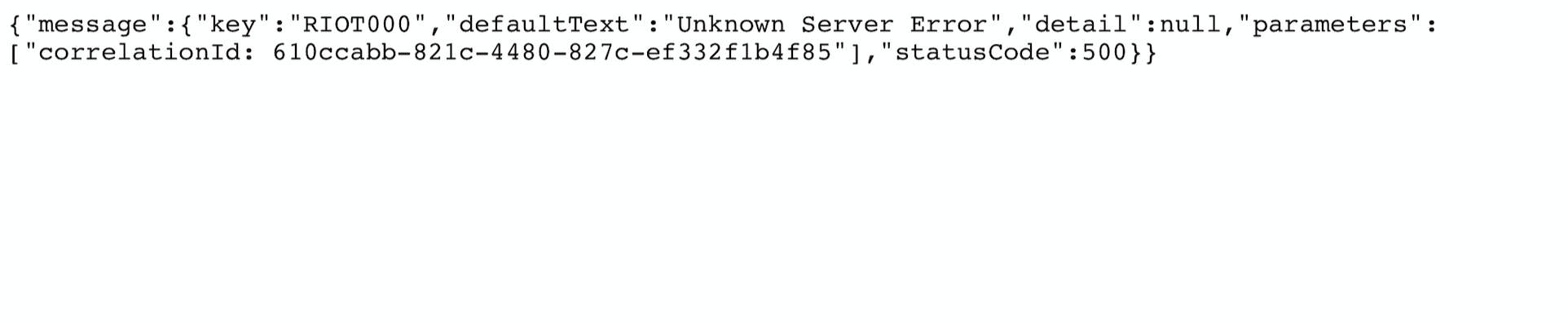 HTTP 500 Error